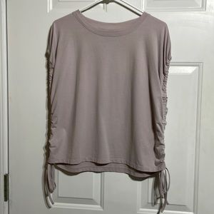 Zella Like New Ruched Side Tie Pima Cotton Blend T-Shirt Medium
